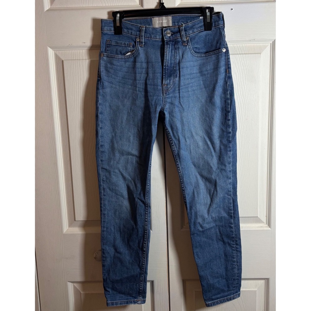 Everlane High Rise Ankle Jeans Blue Medium Wash Slim Leg Size 28 Ankle